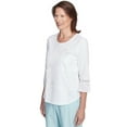 thumbnail image 3 of Alfred Dunner Womens Petite Lace Patchwork Embellished Sleeve Top, 3 of 4