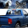 thumbnail image 3 of Truck Rear Window Decal Sticker, Wolf Graphic Car Back Window Decal Flower Perforated Window Back Decal for Truck SUV Van Pickup, 53x14 inch-D_58x18inch, 3 of 6