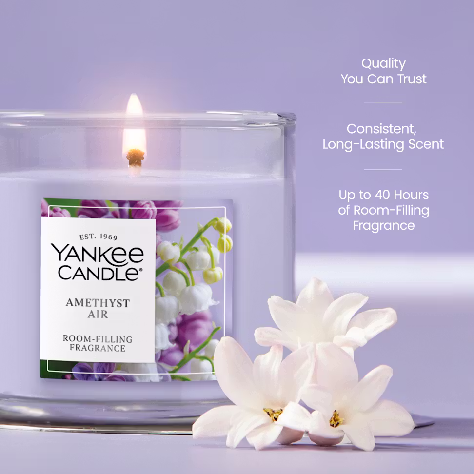 thumbnail image 3 of Yankee Candle AMETHYST AIR Small Tumbler Candle 4.3oz - Lily of the Valley, Lilac, and Lavender Fragrances (Purple Flowers), 3 of 3