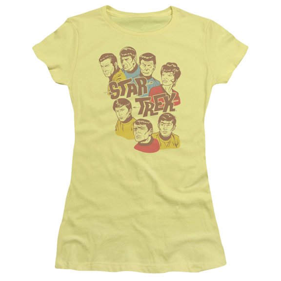 Star Trek - Retro Illustrated Crew - Juniors Teen Girls Cap Sleeve Shirt - X-Large