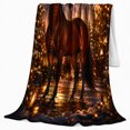 thumbnail image 2 of Majestic Brown Horse Snowy Night String Lights Enchanting, Festive Holiday Scene, Warm Flannel Blanket for Ranch House and Living Room, Horse Lovers Appreciation Gift, Rustic Home Decor, 2 of 9