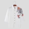 thumbnail image 3 of INCERUN Tops 2024 estilo americano moda hombres patchwork estampado de hojas camisas casual streetwear masculino solapa manga corta blusa S-5XL, 3 of 5