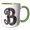 Green/White, variant on 3drose, Pretty Image of Ruby Jeweled Monogram Letter B, 15oz Two-tone Red Mug
