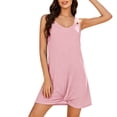 thumbnail image 5 of Women's Clothing Women's Summer Sleeveless V Neck Beach Dress Casual Loose Knotted Hem Tank Dress With Metal Ring Straps Pink S, 5 of 9