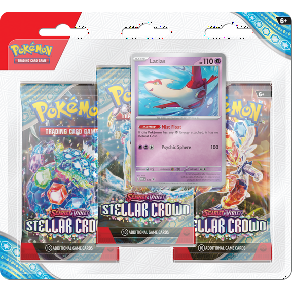 Pokemon Trading Card Games Scarlet & Violet 7 Stellar Crown 3Pk Blister - Latias