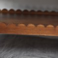 thumbnail image 4 of iooHug HomeHaven Turned Leg Two Tier Coffee Table, Wave Edge Storage Shelf Wooden Center Table for Living Room,Antique brown, 4 of 7