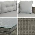 thumbnail image 4 of Sunnydaze Outdoor Longford Patio Sectional Sofa Conversation Set with Cushions and Table - Stone Gray - 3pc, 4 of 11