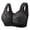 Black, variant on Turilly Bras Womens Lace Front Closure Wireless Bra Gathered Breathable Comfort Everyday Bras