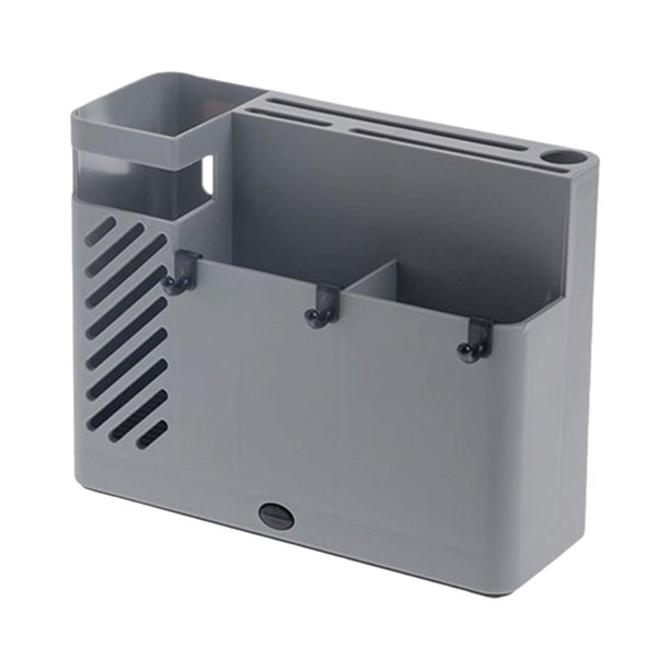 Soporte para utensilios de cocina, organizador de cubiertos de pared, escurridor de vajilla de pared Gris