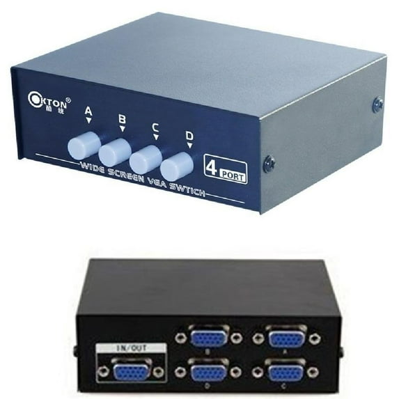 1 x 4 I/O Ports VGA SVGA Monitor Sharing Switch Box for LCD PC TV Screen