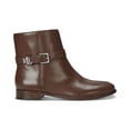 thumbnail image 2 of Lauren Ralph Lauren Women's Brooke Burnished Leather Bootie Dark Mahogany 6 Medium, 2 of 3