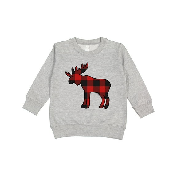 Inktastic Moose Silhouette Plaid Toddler Sweatshirt