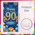 thumbnail image 2 of Golden Design Happy 90th Banner Blue Background 90th Birthday Display Fireworks Decor Star Pattern Birthday Backdrop for 90th Birthday Party Senior Anniversary Family Celebration, 2 of 9