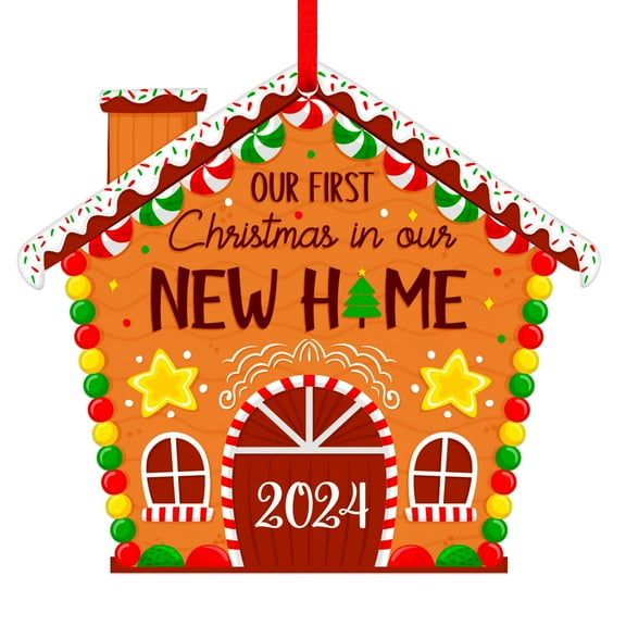 WaaHome Our First Christmas in New Home Ornament 2024 New Home Christmas Ornaments First Home New House 1st Christmas in New Home Ornaments for Christmas Tree Decorations House Warming New Home Gifts
