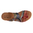 thumbnail image 3 of L'Artiste by Spring Step Women's Swan Slide Sandals Hand Painted Leather, Adjustable Straps, Floral Design, Wedge Heel, Hook & Loop, Open Toe, 3 of 7