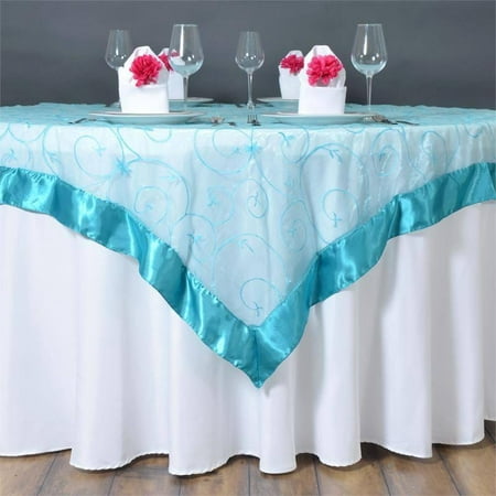 

Efavormart Turquoise Organza Square Tablecloth Overlay 60 x60 Square Tablecloth Cover For Wedding Party Event Banquet