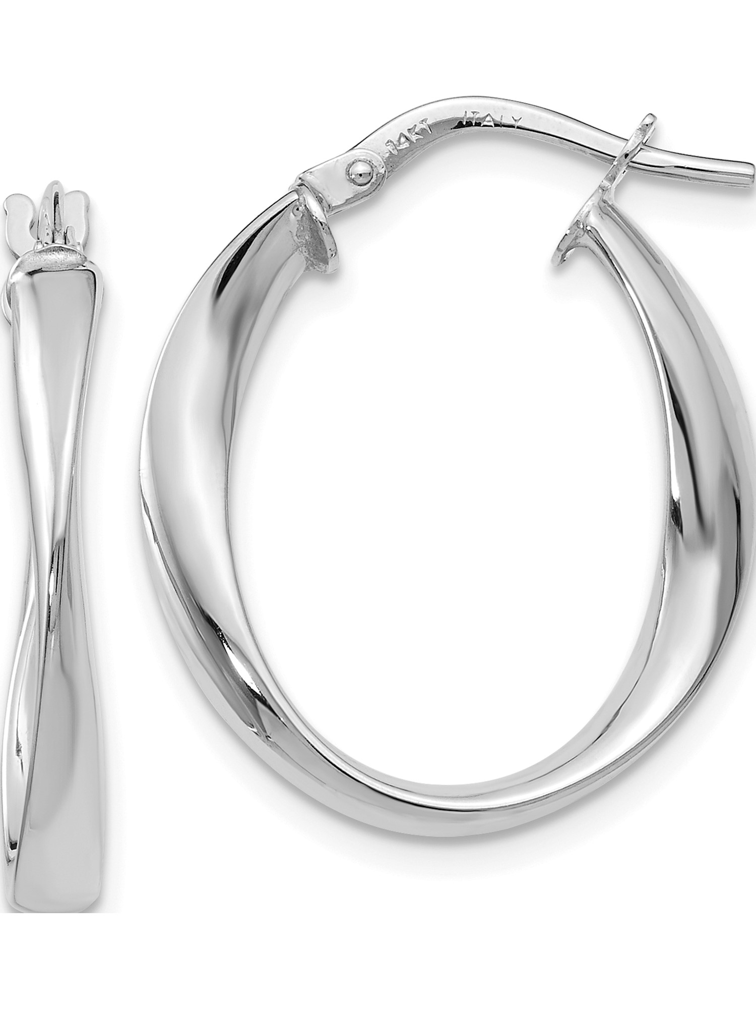 Thick white hoop earrings Clearance