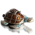 thumbnail image 2 of Waltz&F Turtle Trinket Jewelry Box with Sparkling Light Green Crystals,Hinged Trinket Box Hand-painted Figurine Collectible Ring Holder, 2 of 6