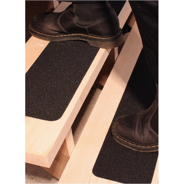Cinta Antideslizante Para Peldaños De Escalera De 6 "X 40" Para Exteriores - (Paquete De 10) Tiras Antideslizantes Negras