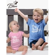 Sibling Shirts Gift Set for Brothers & Sisters - For Family Photos, Birthdays, Holidays - Unisex Kids Fashion - Brother Sister Matching Outfits - Navy / Baby Wow pink Kids Shirt 4T / Baby Newborn