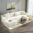thumbnail image 4 of JOIVI Indoor Modular Sectional Sofa, 132'' Corduroy Cloud Couch with Double Chaise, U Shaped Sofas with Deep Seat, Comfy Fluffy Plush Couches, No Assembly Required, White, 4 of 11