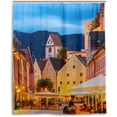 thumbnail image 2 of Coolnut Germany Old Townscape at Night Bath Shower Curtain Liners 60x72in 100% Polyester Waterproof Bath Curtain with Hooks, 2 of 6