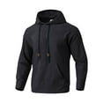 thumbnail image 5 of CFLVAEK Cotton Linen Hoodies for Men Loose Fitted Long Sleeve Hoodie Sweatshirts Big and Tall Drawstring Pullover Tops with Pocket Black M, 5 of 9