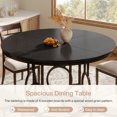 thumbnail image 4 of Fnova 47.24" Modern Round Dining Table for 4 with Wood Tabletop, Kitchen Table for Dining Room, Black, 4 of 11