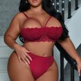 thumbnail image 1 of Birdeem Women Exquisite Plus Size Lace Lingerie Bra+Briefs Set Cut-Out Sleepwear, 1 of 12
