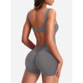 thumbnail image 3 of SUNSIOM Women's Summer Short Fitted Jumpsuit Solid Color Sleeveless Backless Workout Playsuit, 3 of 6