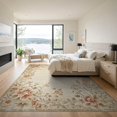 thumbnail image 3 of ODIKA 9'x12' Washable Area Rug Non-Slip, Chair-Friendly Carpetas Tan Vintage Distressed Botanical Scroll Border Para for Dining Room, Basement, Large Office, 3 of 7