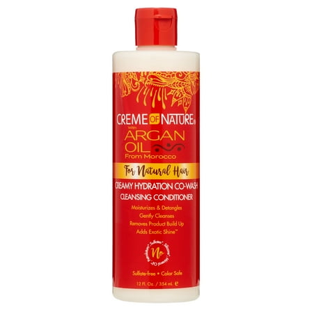Creme of Nature Argan Oil Creamy Hydration Co-Wash Cleansing Conditioner, 12 oz