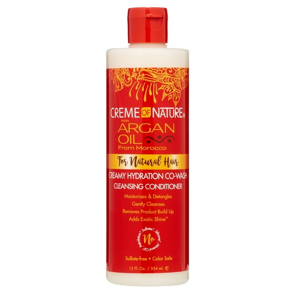 Creme of Nature Argan Oil Creamy Hydration Co-Wash Cleansing Conditioner, 12 oz