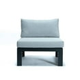 thumbnail image 6 of LeisureMod Chelsea 4-Piece Outdoor Armless Patio Sectional Black Aluminum With Light Grey Cushions, 6 of 7