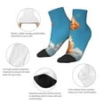 thumbnail image 5 of Rateoe Blue Sky Cloud Puppy Pattern Quarter Crew Socks,Toe Seamed Ankle Socks,Cotton Cushioned Breathable Athletic Crew Sports Socks, 5 of 7