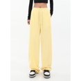 thumbnail image 3 of Y2k Women's Pants Yellow Female Streetwear Joggers Oversize High Waisted Korean Style Fashion Wide Leg Harajuku Sweatpants Baggy, 3 of 5