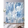 thumbnail image 2 of Blue Botanical Sheer Curtains for Living Room Bedroom Watercolor Leaf Pastoral Sheer Curtains 84 Inch Long 2 Panels Set Light Filtering Curtain Window Treatments Drapes for Dining Room, 2 of 6