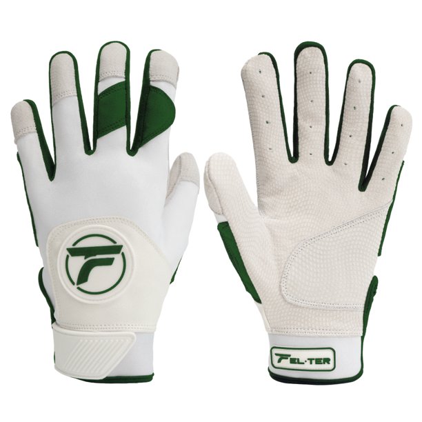 Guanteletas De Bateo Flex ,Beisbol Softbol, Felter Sports, Blanco con Verde