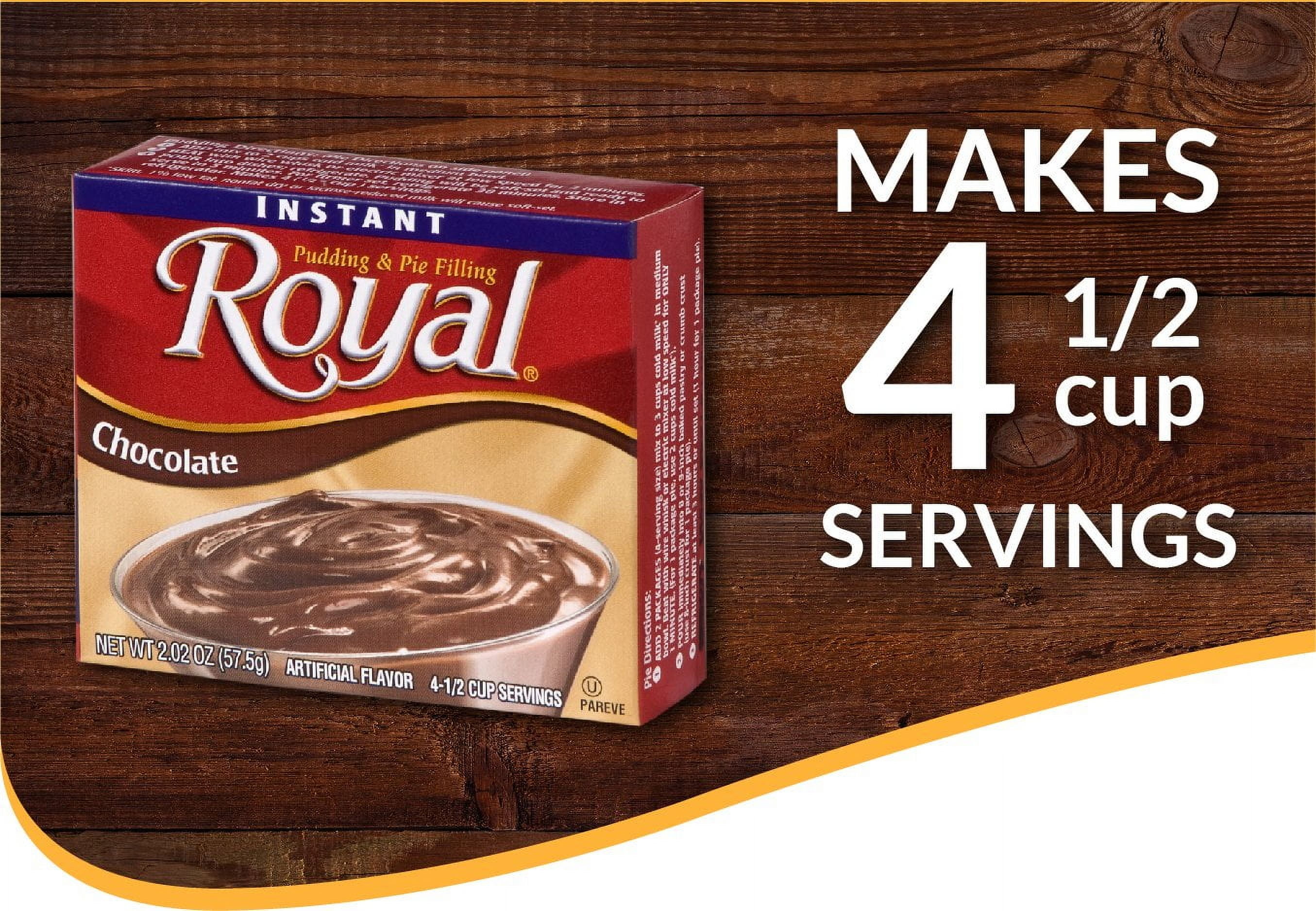 (2 pack) Royal Chocolate Instant Pudding, 14g Serving Size, 4 Servings, Includes One 2.03oz Box