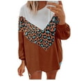 thumbnail image 2 of EGNMCR Chandail à Col Rond pour Femmes, Chandail pour Femmes Mode Féminine Imprimé Léopard Confortable Manches Longues Chandail Hauts Femmes Chandail, 2 of 8