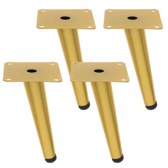 PTOOTP 4Pcs Easy Install Golden Metal Furniture Legs for Sofa Couch and Tables