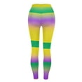 thumbnail image 5 of Cadancy Mardi Gras Tights for Women Trendy High Waisted Tummy Control Comfy Stretchy Leggings Party Holiday Print Trendy Gym Yoga Pants, 5 of 9