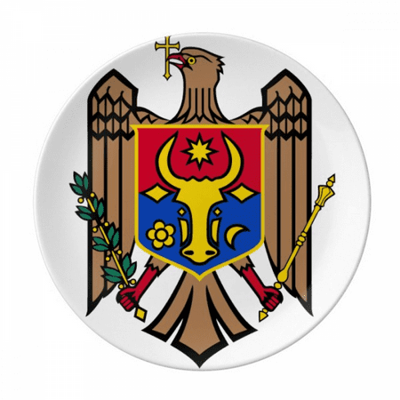 

Moldova Europe National Emblem Plate Decorative Porcelain Salver Tableware Dinner Dish