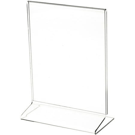 Plymor Clear Acrylic Sign Display / Literature Holder (Side-Load), 5.5" W x 7" H (2 Pack)