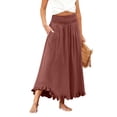 thumbnail image 7 of Women's Retro Boho Summer Long Skirt, Comfy Smocked High Waisted Maxi Skirts, Casual Chic Flowy Skirt for Beach Holiday Travel, 7 of 7