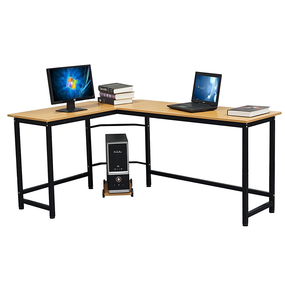 LAZY BUDDY L-Shaped Corner Computer Desk Home Office Desk Sturdy