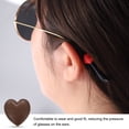 thumbnail image 5 of Uxcell 15pair Eyewear Ear Grip Heart-Shaped Silicone Eyeglasses Temple Stopper Anti-Slip Retainers, Brown, 5 of 6