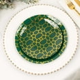 thumbnail image 5 of Efavormart 20 Pack Set | Hunter Emerald Green With Geometric Gold Foil Print Dinner & Dessert Plates - 9" Dinner Plate & 7" Dessert, Appetizer, Salad Plates, 5 of 11