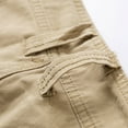 thumbnail image 6 of Plus Size Pants Men's Pocket Zipper Buttons Solid Leisure Time Tooling Short Pants Khaki 14(38), 6 of 8