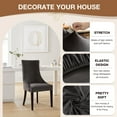 thumbnail image 5 of DONGPAI Stretch Wingback Dining Chair Cover Side Chair Slipcover, Velvet Accent Chair Cover with Arms, Protector Seat Cover for Dining Living Room Home, 1 Pack, Dark Gray, 5 of 8